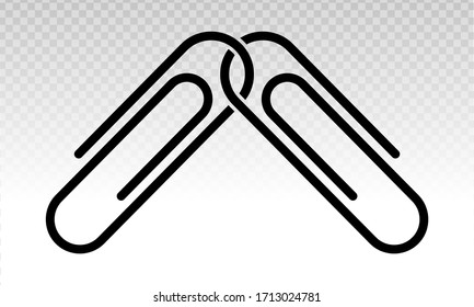 Paperclip or paper clip vector flat icon for apps and websites on a transparent background