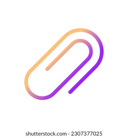 Paperclip pixel perfect gradient linear ui icon. Stationery supply. Office accessory. Hold paper sheets. Line color user interface symbol. Modern style pictogram. Vector isolated outline illustration