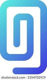 Icono Ui lineal de gradiente perfecto para píxel Paperclip. Adjuntar documento y archivo. Enviar correo electrónico. Símbolo de interfaz de usuario de color de línea. Pictograma de estilo moderno. Ilustración de contorno aislado del vector