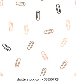 Paperclip Seamless Repeatable Pattern. Style Is Flat Vector Symbols On A White Background.