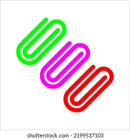 Paperclip set simple design symbol icon