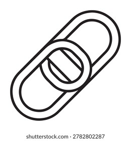 Paperclip simple black and white illustration of a metal clip used for holding together multiple sheets of paper