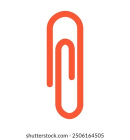 Paperclip. Staple icon. School stationery symbol. Flat cartoon style. 