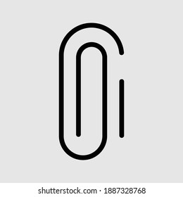 paperclip stroke icon isoalted vector illustration