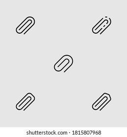 paperclip stroke icon set isolated vector illustration
