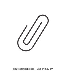 Paperclip thin liner icon vector.