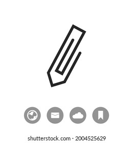 Paperclip vector black simple icon