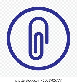 Paperclip vector icon. Attach file clip and Office equipment paper clip outline icon. Silhouette paper clip vector illustration.