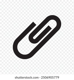 Paperclip vector icon. Attach file clip and Office equipment paper clip outline icon. Silhouette paper clip vector illustration.