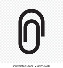 Paperclip vector icon. Attach file clip and Office equipment paper clip outline icon. Silhouette paper clip vector illustration.