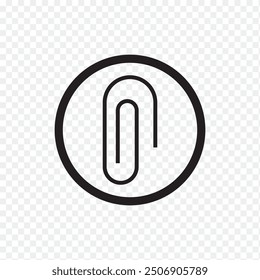 Paperclip vector icon. Attach file clip and Office equipment paper clip outline icon. Silhouette paper clip vector illustration.
