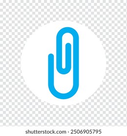 Paperclip vector icon. Attach file clip and Office equipment paper clip outline icon. Silhouette paper clip vector illustration.