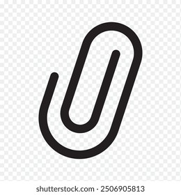 Paperclip vector icon. Attach file clip and Office equipment paper clip outline icon. Silhouette paper clip vector illustration.