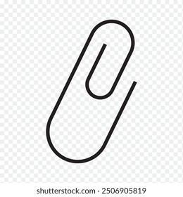 Paperclip vector icon. Attach file clip and Office equipment paper clip outline icon. Silhouette paper clip vector illustration.