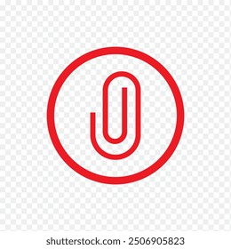 Vektorsymbol für Büroklammern. Dateiclip und Gliederungssymbol für Bürogeräteclips anfügen. Silhouette Büroklammer, Vektorgrafik.