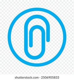 Icono de Vector de clip. Adjuntar el Clip de archivo y el Clip de papel de equipo de oficina icono de contorno. Ilustración vectorial de Clip de papel de silueta.