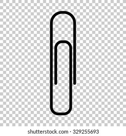 paperclip vector icon - black illustration