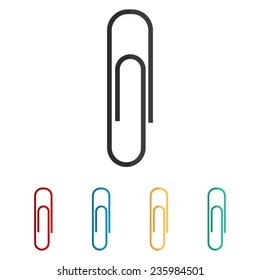  paperclip  - vector icon, flat design