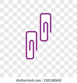 Paperclip Vector Icon Isolated On Transparent Background, Paperclip Logo Concept