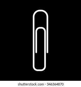 paperclip vector icon isolated on black