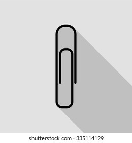 paperclip vector icon with long shadow