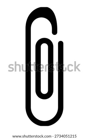 Paperclip vector icon. Office stationery supply. Document fastener symbol. Organization tool. Simple flat design.