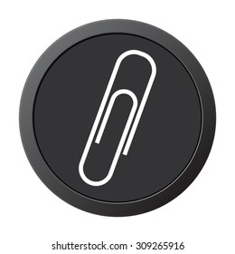 paperclip - vector icon, on a grey button