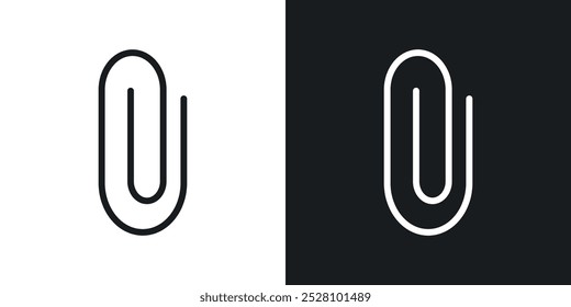 Paperclip vector icon set in black and white