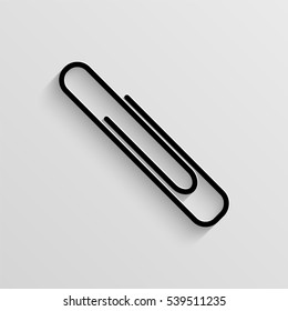 Paperclip vector icon with  shadow