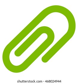 Paperclip vector icon. Style is contour flat icon symbol, eco green color, white background.