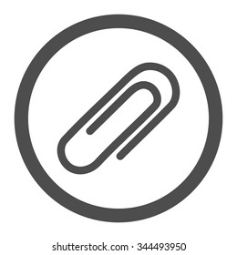 Paperclip vector icon. Style is flat rounded symbol, gray color, rounded angles, white background.