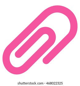 Paperclip vector icon. Style is stroke flat icon symbol, pink color, white background.