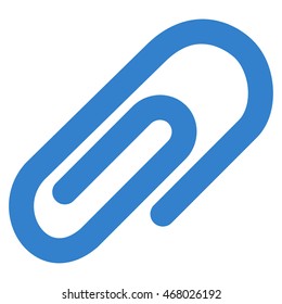 Paperclip vector icon. Style is stroke flat icon symbol, cobalt color, white background.