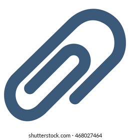 Paperclip vector icon. Style is stroke flat icon symbol, blue color, white background.