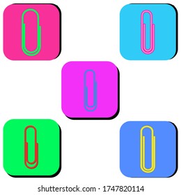paperclip vector illustration icon. paperclip icon in two-dimensional shape. The concept of holder equipment and office document by using a paperclip modern icon.