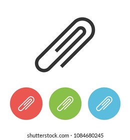 Paper-clip vector one flat line icon isolated on white background for webdesign