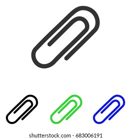 Paperclip vector pictograph. Illustration style is a flat iconic colored symbol with different color versions.