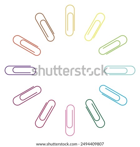 Paperclip Vector Symbol. Paper Clip Attachement Icon Illustration. EPS 10. 7891.