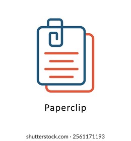 Paperclip Vector Two Color Icon. Eps file 10