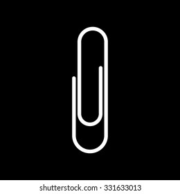 paperclip - white vector icon