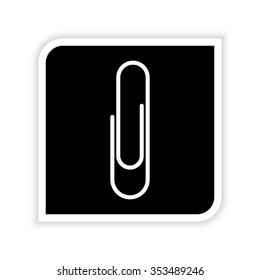 paperclip  - white vector icon