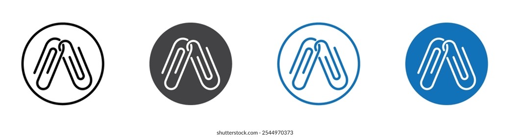 Paperclips icon Logo sign in thin line outline