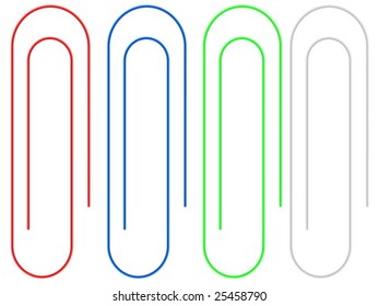 Paperclips isolated on a white background. Vector illustration.