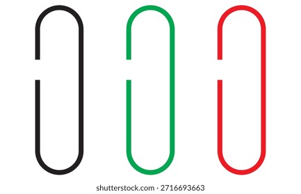 Paperclips vector icon. isolated on white background. vector illustration. EPS 10