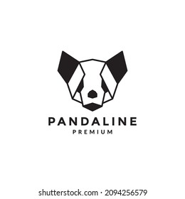 Papercraft head panda logo icon vector graphic design, illustration idea