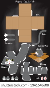 papercraft model cat in the box