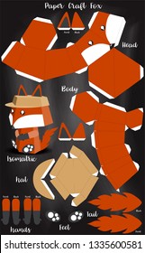 Papercraft Model Fox Stock Vector (Royalty Free) 1335600581 | Shutterstock