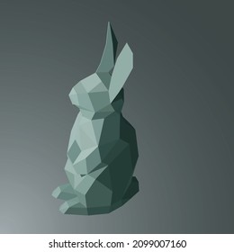 Papercraft rabbit Small bunny 3D Low Poly Paper Sculpture DIY gift Decor for home and office Papercraft pattern template handmade animals