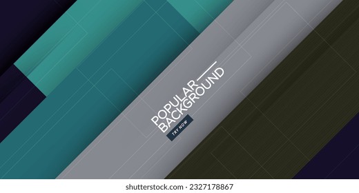Papercut abstract background with gradient dark green and gray color.  Square pattern combination color on background. Eps10 vector