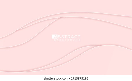 Papercut abstract background with pink colour smooth gradient Vector illustration